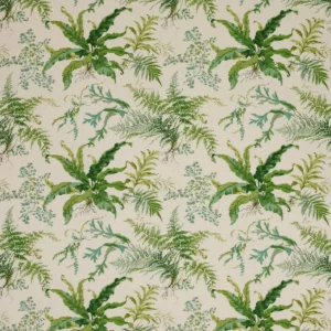 green botanical cotton fabric from Colefax & Fowler