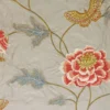 blue botanical embroideried fabric from Colefax & Fowler