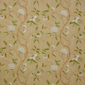 neutral botanical linen fabric from Colefax & Fowler