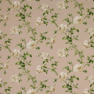 brown botanical linen fabric from Colefax & Fowler