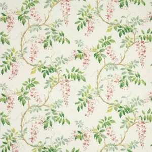 green botanical cotton fabric from Colefax & Fowler