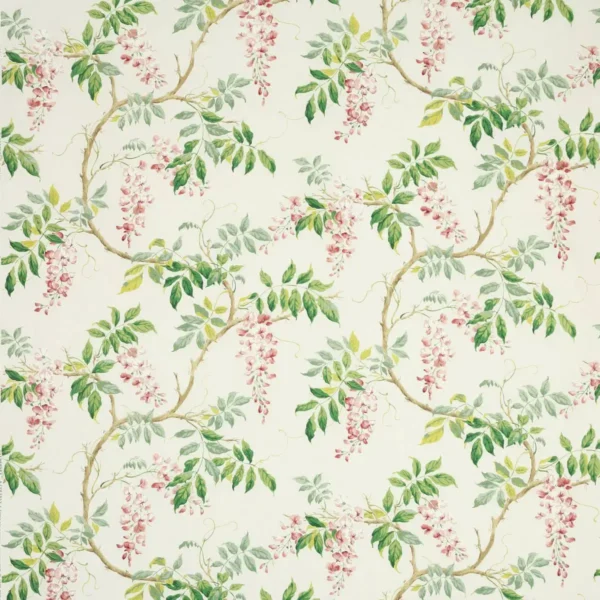 green botanical cotton fabric from Colefax & Fowler