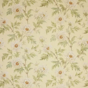 brown botanical linen fabric from Colefax & Fowler