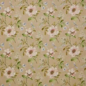 neutral botanical linen fabric from Colefax & Fowler