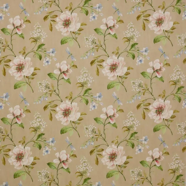 Evesham Fabric - Beige by neutral botanical linen fabric from Colefax & Fowler