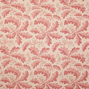 red botanical linen fabric from Colefax & Fowler