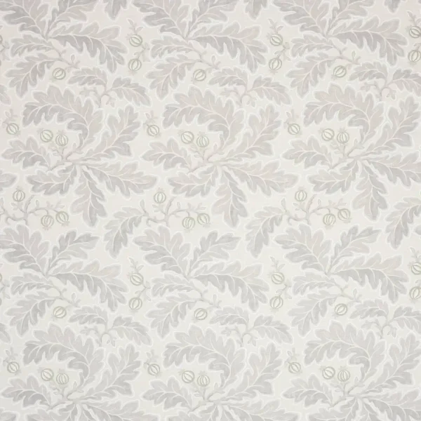 Melbury Fabric - Silver by black-grey botanical linen fabric from Colefax & Fowler