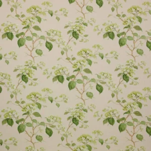 green botanical cotton fabric from Colefax & Fowler