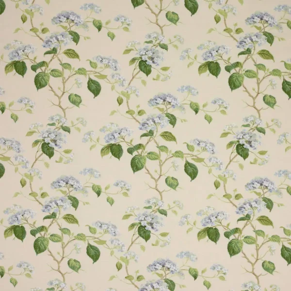 Summerby Fabric - Blue by green botanical cotton fabric from Colefax & Fowler