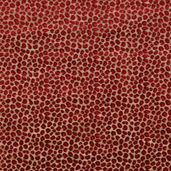 Wilde Fabric - Red by red animal velvet-chenille fabric from Colefax & Fowler