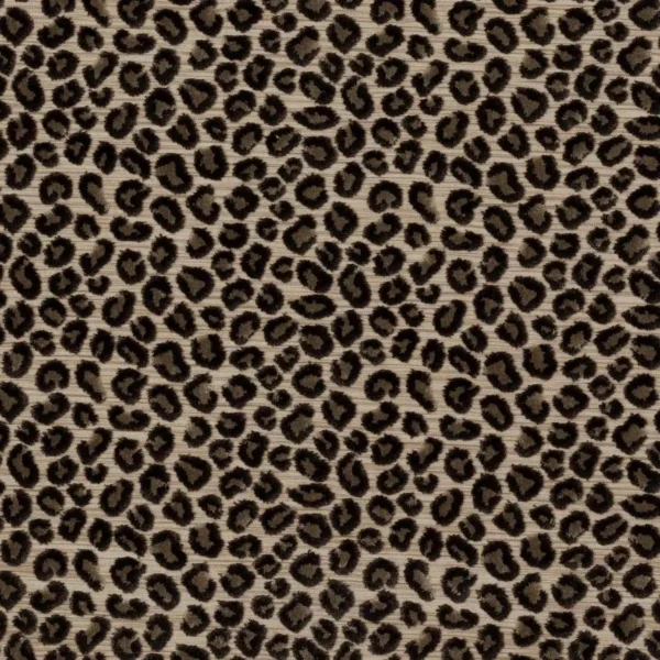 Wilde Fabric - Charcoal by black-grey animal velvet-chenille fabric from Colefax & Fowler