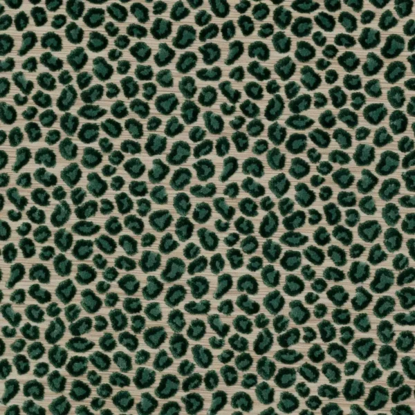 Wilde Fabric - Forest by green animal velvet-chenille fabric from Colefax & Fowler