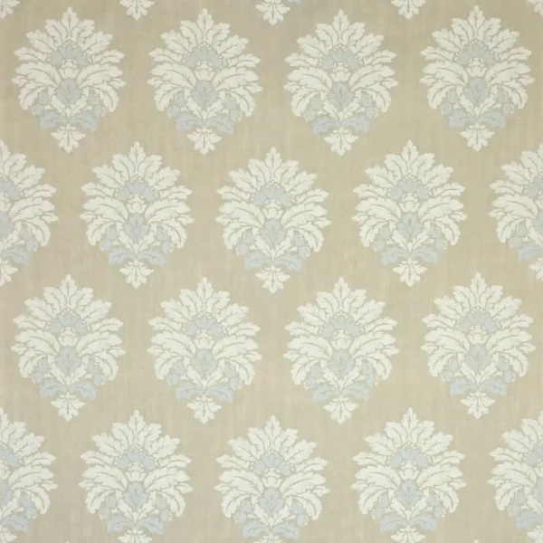 Buckland Fabric - Beige by brown botanical linen fabric from Colefax & Fowler