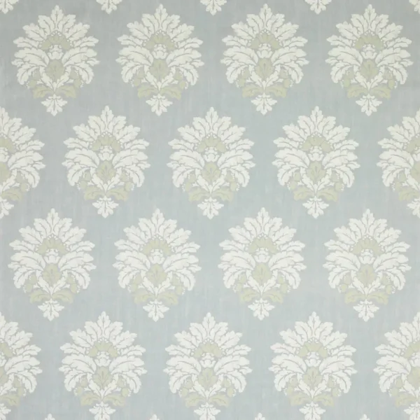 Buckland Fabric - Aqua by multicolour botanical linen fabric from Colefax & Fowler