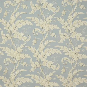 blue botanical linen fabric from Colefax & Fowler