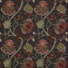black-grey botanical embroideried fabric from Colefax & Fowler