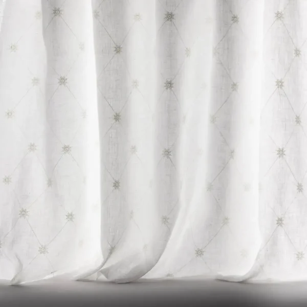 Anise Trellis Fabric - Ivory by white contemporary voile-sheer fabric from Colefax & Fowler