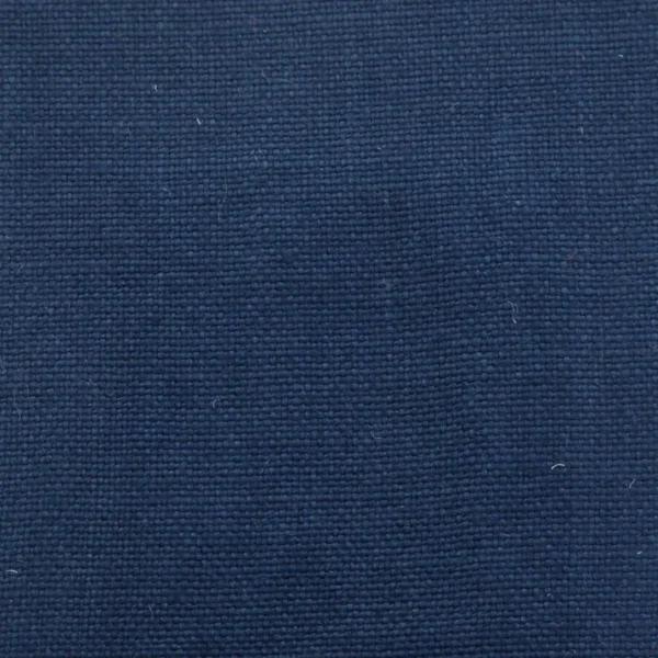 Foss Fabric - Navy by blue plain linen fabric from Colefax & Fowler