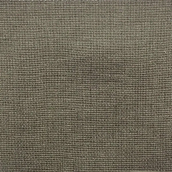 Foss Fabric - Taupe by black-grey plain linen fabric from Colefax & Fowler