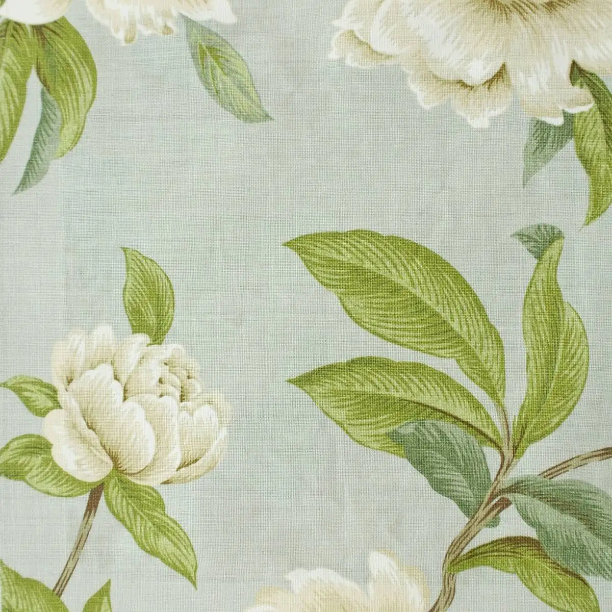 Giselle Fabric - Aqua by blue botanical linen fabric from Colefax & Fowler