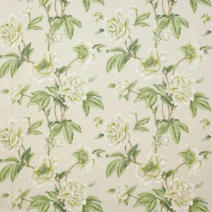 green botanical linen fabric from Colefax & Fowler