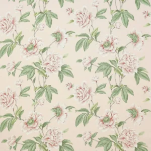 green botanical linen fabric from Colefax & Fowler