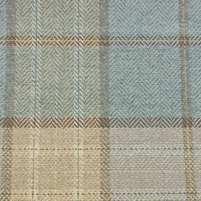 Dunmore Check Fabric - Old Blue swatch