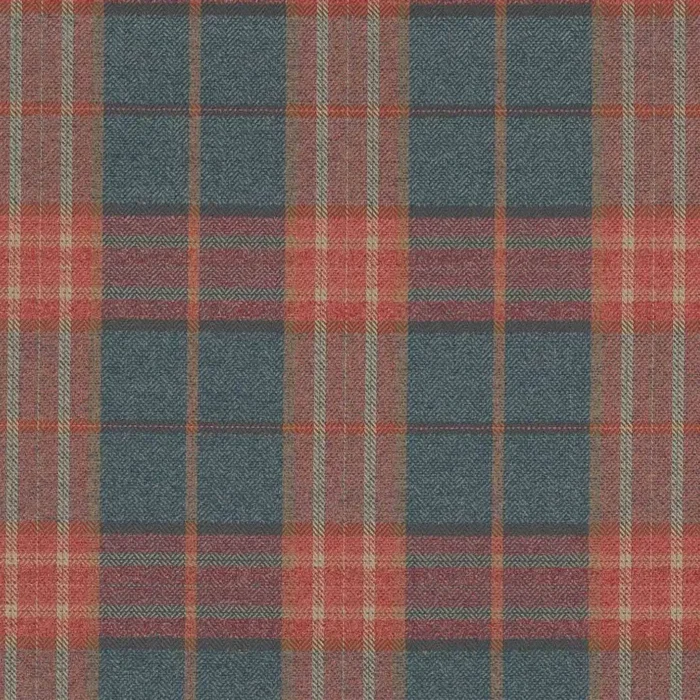 Dunmore Check Fabric - Red / Blue swatch
