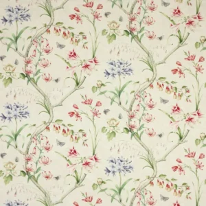 multicolour botanical linen fabric from Colefax & Fowler