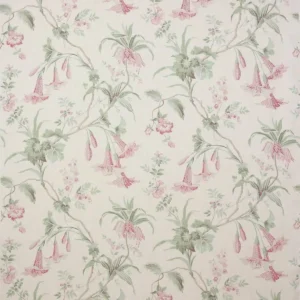 green botanical linen fabric from Colefax & Fowler