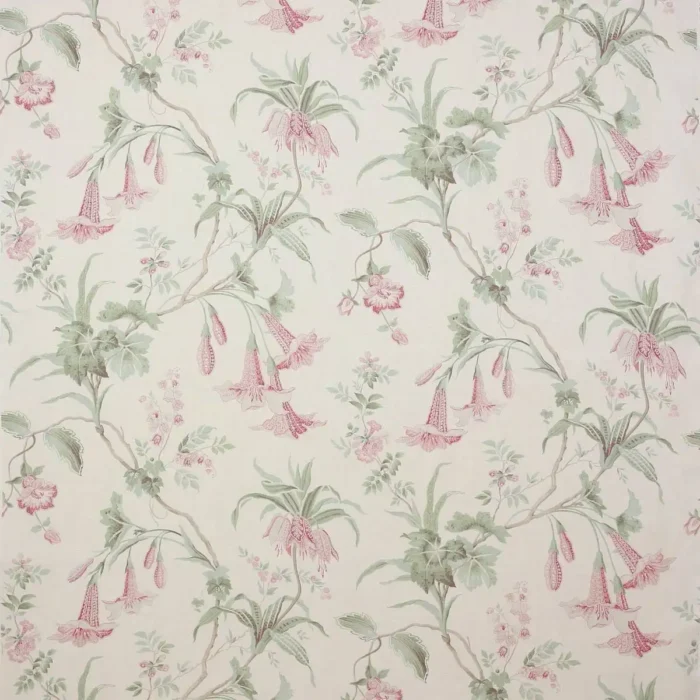 Datura Fabric - Pink / Green swatch