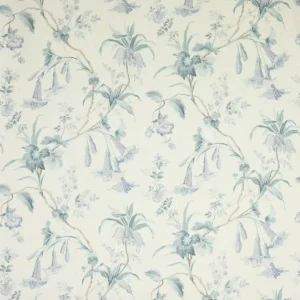 blue botanical linen fabric from Colefax & Fowler