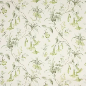 green botanical linen fabric from Colefax & Fowler