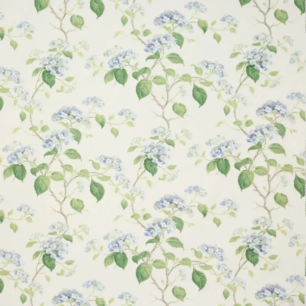 Summerby Cotton Fabric - Blue / Green by blue botanical cotton fabric from Colefax & Fowler