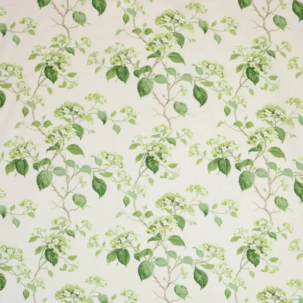 green botanical cotton fabric from Colefax & Fowler