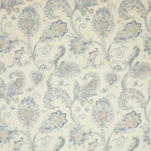 blue botanical linen fabric from Colefax & Fowler