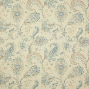 green botanical linen fabric from Colefax & Fowler