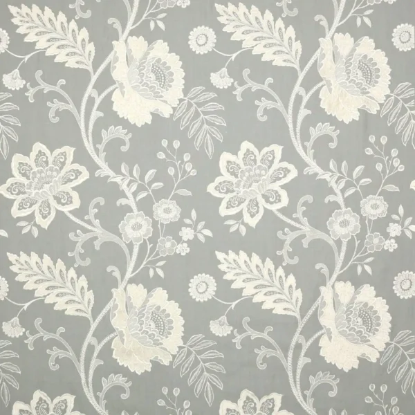 Severine Fabric - Old Blue by blue botanical embroideried fabric from Colefax & Fowler