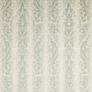blue botanical jacquard fabric from Colefax & Fowler