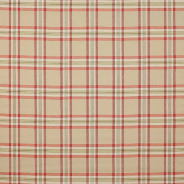 Malone Check Fabric - Red / Green by multicolour checked linen fabric from Colefax & Fowler