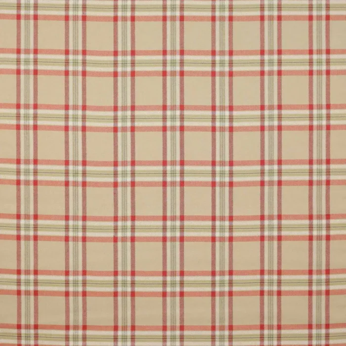 Malone Check Fabric - Red / Green swatch