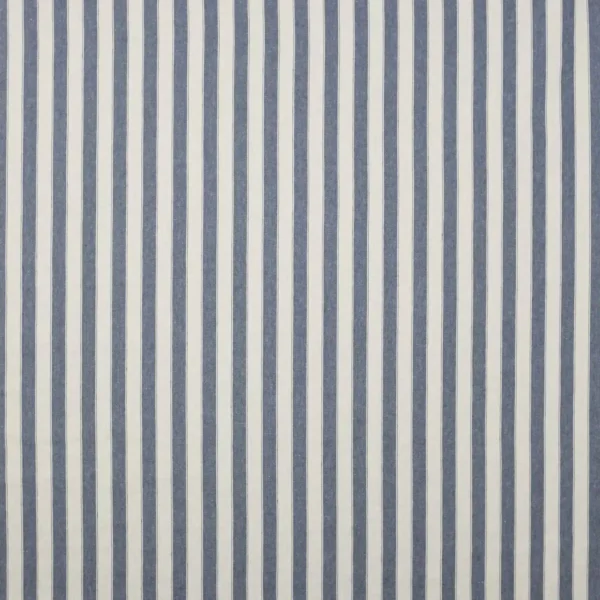 Waltham Stripe Fabric - Navy by blue striped linen fabric from Colefax & Fowler