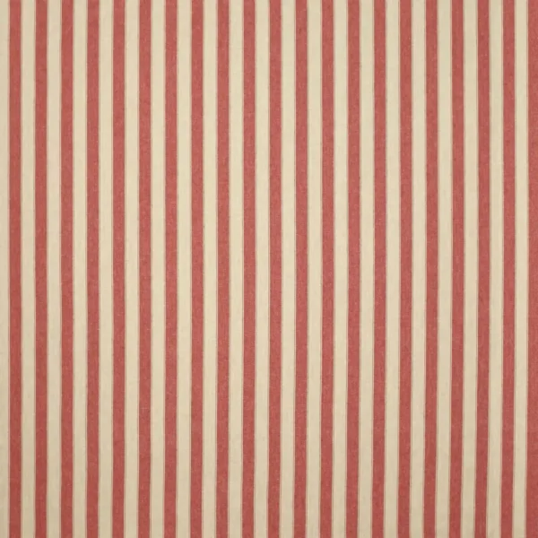 Waltham Stripe Fabric - Red by green striped linen fabric from Colefax & Fowler