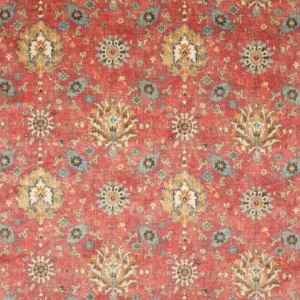red botanical velvet-chenille fabric from Colefax & Fowler