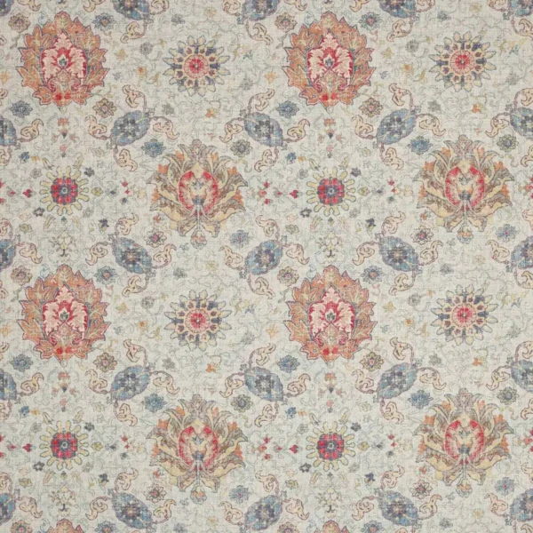 blue botanical cotton fabric from Colefax & Fowler