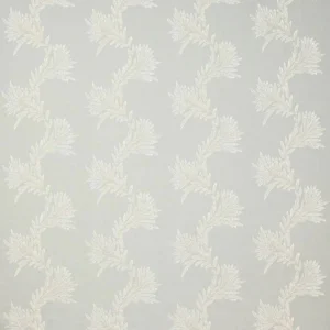 blue botanical embroideried fabric from Colefax & Fowler