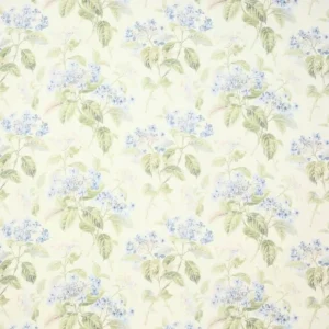 blue botanical linen fabric from Colefax & Fowler
