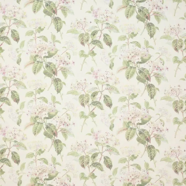 Eloise Fabric - Ivory / Green by multicolour botanical linen fabric from Colefax & Fowler