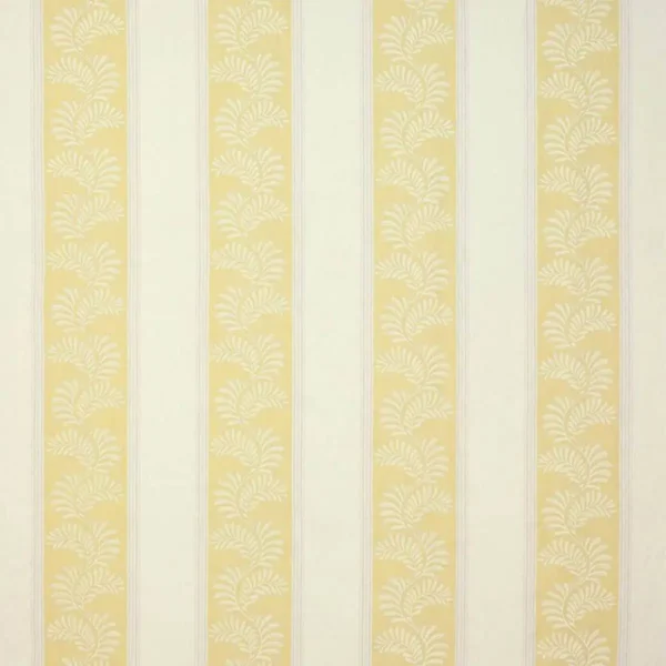 yellow striped embroideried fabric from Colefax & Fowler
