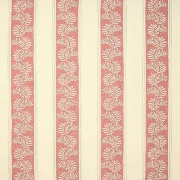 red striped embroideried fabric from Colefax & Fowler